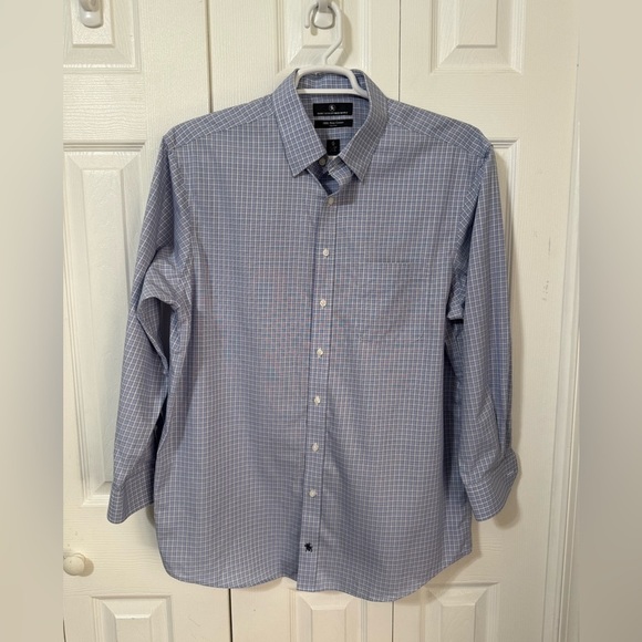 Hart Schaffner Marx Men’s Plaid Long Leeve Pima Cotton Button Down neck 17 - Picture 5 of 7